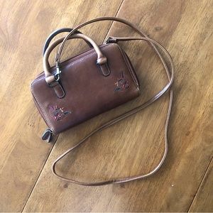 Leather wallet crossbody purse